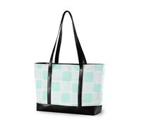 KLL Verde menta Plaid moderna borsa del computer portatile per le donne con cerniera lavoro tote bag grande borsa per il lavoro con bolsos segreto para mujeres