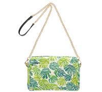 KLL Verde Monstera Deliciosa Moda Crossbody Borse Per Le Donne Piccola Pelle Vegana Delle Donne di Modo Borse Zip Borsa Per Il Viaggio