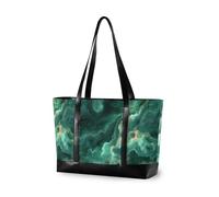 KLL Verde Oro Lusso Texture Marmo semplice tela portatile tote bag con cerniera insegnante tote bag Grande Borsa per la scuola con pranzo bolsos para mujeres