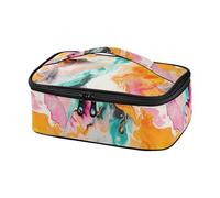 KLL Vernice Smear Multicolor Astratto Progettato Borse Pranzo per Le Donne Gita Degli Uomini Lunch Box con Maniglia Bolsa termica para comida