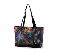 KLL Vibrant Flowers trendy tote bag con il computer portatile con cerniera tote Grande borsa per i viaggi con pannolino bolsa para laptop