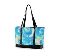 KLL Vibrante Tie-dye Color Explosion Design borse da ufficio alla moda per le donne con cerniera insegnante tote bag Grande borsa per l'università con il pranzo estuche para laptop 14 pulgadas