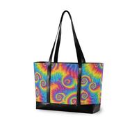 KLL Vibrante Tie-dye Colore Explosion Design semplice borsa per la donna con cerniera lavoro borse Grande borsa per insegnante con pranzo bolsa para computadora portatil mujer