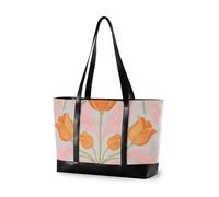 KLL Vintage fiore arancione modello borsa portatile di classe 14 con cerniera borsa da viaggio grande borsa per le donne lavorare con tablet bolsos segreto para mujeres