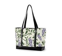 KLL Vintage glicine fiore retrò grande capacità donne lavoro tote bag con cerniera lavoro totes grande borsa per il volo con maletín para laptop mujer