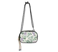 KLL Vintage glicine fiore retrò piccola borsa a tracolla per le donne alla moda con tracolla regolabile borse a tracolla da donna avere un pasto