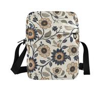 KLL Vintage Retro Fiori Messenger Bag per gli uomini Vegan Pelle Crossbody Piccole Borse Per Le Donne Casual Donna Borsa Tracolla