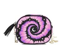 KLL Viola e Nero Tie-dye vortici Dreamy Carino Crossbody Borse per le Donne Alla Moda con Cinghia Regolabile Borsa Del Telefono Cellulare Vai a fare shopping