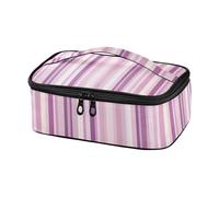 KLL Viola e Rosa Stripe Pattern Progettato Lunch Tote Bag per le Donne A Prova di Perdita Bambino Lunch Box per l'asilo nido con manico loncheras para Hombre