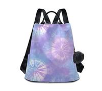 KLL Violet Tie-Dyes Zaini universitari di moda zaino multiuso per le donne borsa per Daily College Shopping con portachiavi Pom-pom