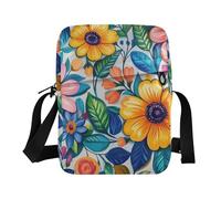 KLL Vivi Fiore e Foglie Messenger Bags Vegan Leather mens borse a tracolla borsa a tracolla shopping borsa a tracolla per viaggi