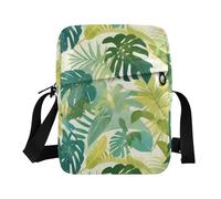 KLL Watercolor Monstera Deliciosa Foglie Modello Verde Bianco crossbody messenger bag Borsa a tracolla in Pelle Vegana Per Donna Viaggio Borse a Spalla