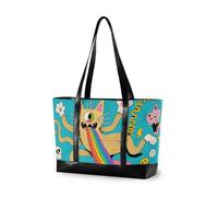 KLL Weird Noodle Cat semplice borsa da viaggio con cerniera tote bag per le donne lavoro per infermiera lavoro con pranzo bolsa para laptop mujer