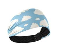 KLL White Clouds Blue Sky fasce antiscivolo per donne fasce elastiche per il sudore per corsa basket ciclismo