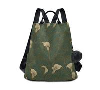 KLL William Morris Calla Lily Pattern Moda donna laptop zaino antifurto per donne lavoro per viaggi, lavoro, tutti i giorni con pompon portachiavi