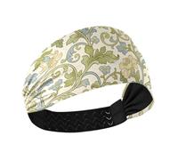 KLL William Morris - Fasce elastiche per capelli con fiori retrò, colore bianco, alla moda, per corsa, escursionismo, ciclismo