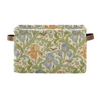 KLL William Morris Iris and Bird - Cestini portaoggetti pieghevoli e impermeabili con manico robusto, vasca da campeggio, confezione da 2 per libri di scarpe