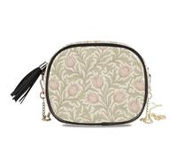 KLL William Morris - Piccola borsa a tracolla da donna con motivo tulipani, pratica con tracolla regolabile, per portare a spasso il cane