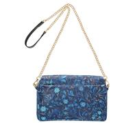 KLL William Morris Style Blue Floral Pattern Fashion Small Crossbody Borse per le donne in pelle vegana borsa casual impermeabile da donna borse a tracolla