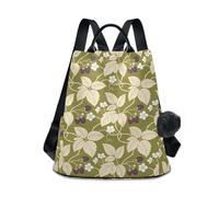 KLL William Morris, zaino da lavoro antifurto da donna, alla moda, con portachiavi con pompon