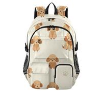 KLL Zaini da viaggio per uomo, barboncino, cane, cucciolo, bianco, animale domestico