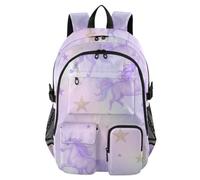 KLL Zaini per laptop da uomo, magici, unicorni, stelle, viola, galassia