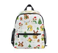 KLL zaini scuola per bambini Merry Christmas Brown Dog, Buon Natale Cane Marrone, Small, Moda