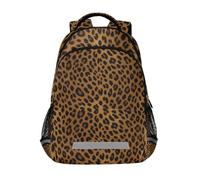 KLL Zaino classico Brown Leopard Print per ragazze bambini per la scuola con grandi librerie elementare mochila para ni come