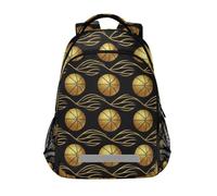 KLL Zaino da basket oro con linee nere su una cinghia per bambini con grandi borse per libri per ragazzi di scuola di 6 ° grado ragazze mochilas escolares para ni?os