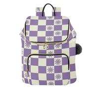 KLL Zaino da donna con motivo scozzese a quadri viola, alla moda, casual, per yoga, sport, viaggi