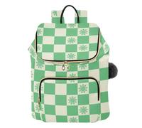 KLL Zaino da donna con motivo scozzese verde a quadri con sole borsa a tracolla da viaggio casual premium per yoga sport viaggi