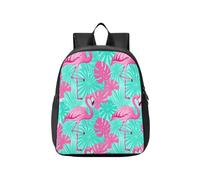 KLL zaino per bambini scuola elementare Pink Flamingo Tropical Blue mostri
