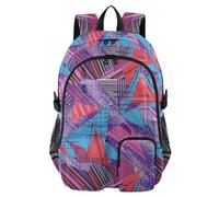 KLL Zaino per computer portatile, unisex, con triangoli rossi e blu, street art