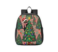 KLL zaino personalizzato per bambini Merry Christmas Tree Black Cat