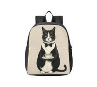 KLL zaino scuola per bambini ragazzi cameriere gatto caffè | borse per libri, per 3-4 anni, mochila para ni?os de 5 a?os
