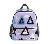 KLL Zaino sportivo per bambini Cartoon Triangoli Bianco e Nero Viola, Sfondo Viola Triangoli Bianco e Nero Cartoon, Medium, Moda