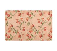 KLL Zerbino di benvenuto, 81,3 x 50,8 cm, in gomma antiscivolo, a basso profilo, assorbente, per esterni, corridoio, cucina, decorazione per vacanze, frutta fresca rosa canina, terracotta