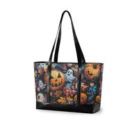 KLL Zucca di Halloween trendy 14 pollici borsa del computer portatile con cerniera tote Grande borsa per il college con bolsos segreto para mujeres