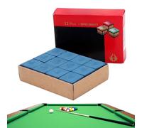 KLLJ Gesso Biliardo Scatola, 12 Pezzi, Gessetti per Tacchetti, Blu, Pool Cue Cubes, per Appassionati e Professionisti