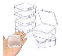 KLLJ Mini Scatola,6pcs Mini Scatola di Plastica Trasparente,Piccole Scatole Plastica Trasparente,Contenitori Portaoggetti per Organizer in Plasticas,Contenitori con Coperchio