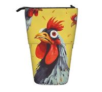 KLLTYHMU Art Pollo Pittura Telescopica Astuccio Portapenne Pop Up Astuccio Portamatite Portatile Stand Up Astuccio Carino Spazioso Sacchetto Della Matita Per Forniture Per Ufficio
