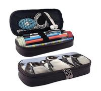 KLLTYHMU Astuccio in pelle organizer per matite di grande capacità borsa portaoggetti con scomparti carino astuccio per matite bellissimo paesaggio alberi fiocchi di neve scatola per penne portatile