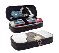 KLLTYHMU Astuccio in pelle organizer per matite di grande capacità borsa portaoggetti con scomparti carino astuccio per matite bellissimo paesaggio alberi fiocchi di neve scatola per penne portatile