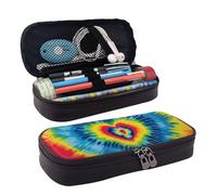 KLLTYHMU Astuccio in pelle organizer per matite di grande capacità, con scomparti carino astuccio per matite rosa fiori di ciliegio scatola per penne portatile cosmetico borsa organizer, Cuore