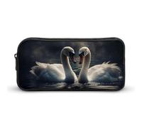 KLLTYHMU Astuccio portapenne con cigno sull'acqua, grande capacità, grazioso astuccio per matite e cosmetici, per donne e uomini