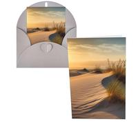 KLLTYHMU Biglietti di ringraziamento con buste, motivo dune di sabbia, 10 x 15 cm, set di 1 biglietto per appunti personalizzati, biglietti formali per tutte le occasioni, adatti per piccole imprese