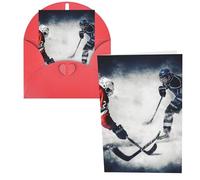 KLLTYHMU Biglietti di ringraziamento con buste, motivo hockey su ghiaccio, 10 x 15 cm, set di 1 biglietto di auguri per note personalizzate, biglietti formali per tutte le occasioni, adatti per