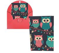 KLLTYHMU Biglietti di ringraziamento con buste, simpatici gufi, 10 x 15 cm, set di 1 biglietto di auguri per appunti personalizzati, biglietti formali per tutte le occasioni, adatti per piccole