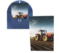KLLTYHMU Biglietti di ringraziamento con buste, Tractor Farm, 10 x 15 cm, set di 1 biglietto di auguri per note personalizzate, biglietti formali per tutte le occasioni, adatti per piccole imprese