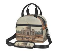 KLLTYHMU Borsa per il pranzo con pittura del sito storico riutilizzabile isolata Lunch Box a prova di perdite impermeabile Cooler Tote Bag con tracolla regolabile per lavoro ufficio picnic